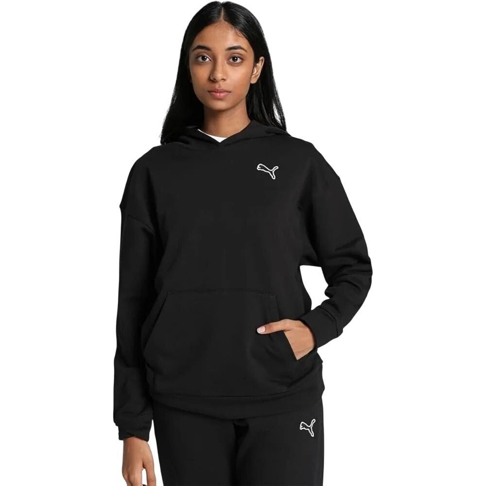 Puma Black Pullover Hoodie with White Logo